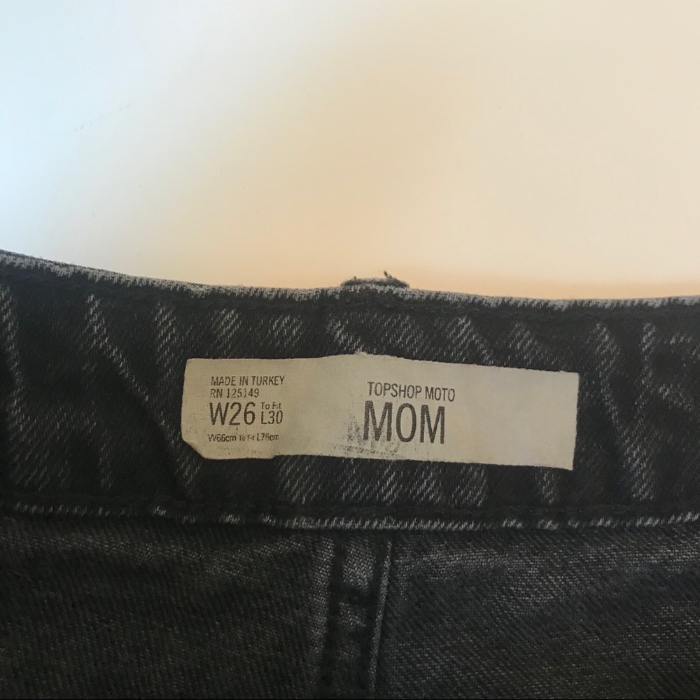 Topshop Moto Washed Black Denim Mom Jeans - Picture 4 of 5